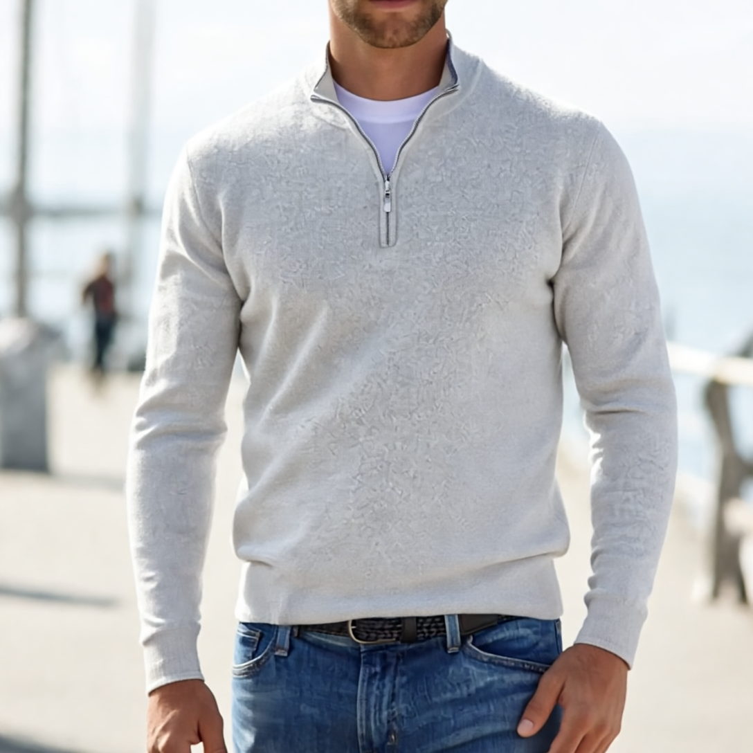 Noah Sweter Męski ze Stójką na Zamek – Nowoczesny Styl, Oddychający Komfort i Trwała Mieszanka Bawełny i Poliestru