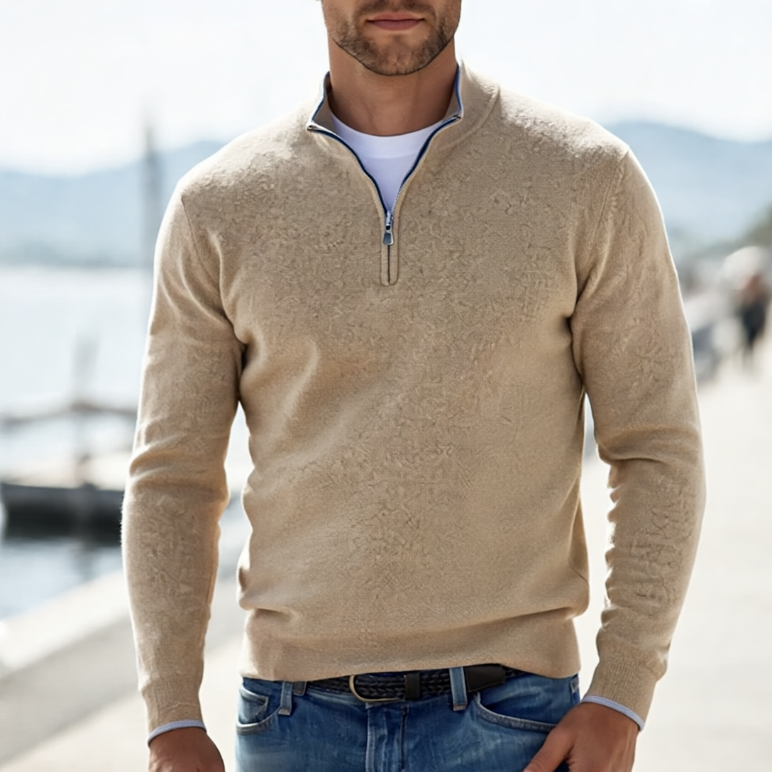 Noah Sweter Męski ze Stójką na Zamek – Nowoczesny Styl, Oddychający Komfort i Trwała Mieszanka Bawełny i Poliestru