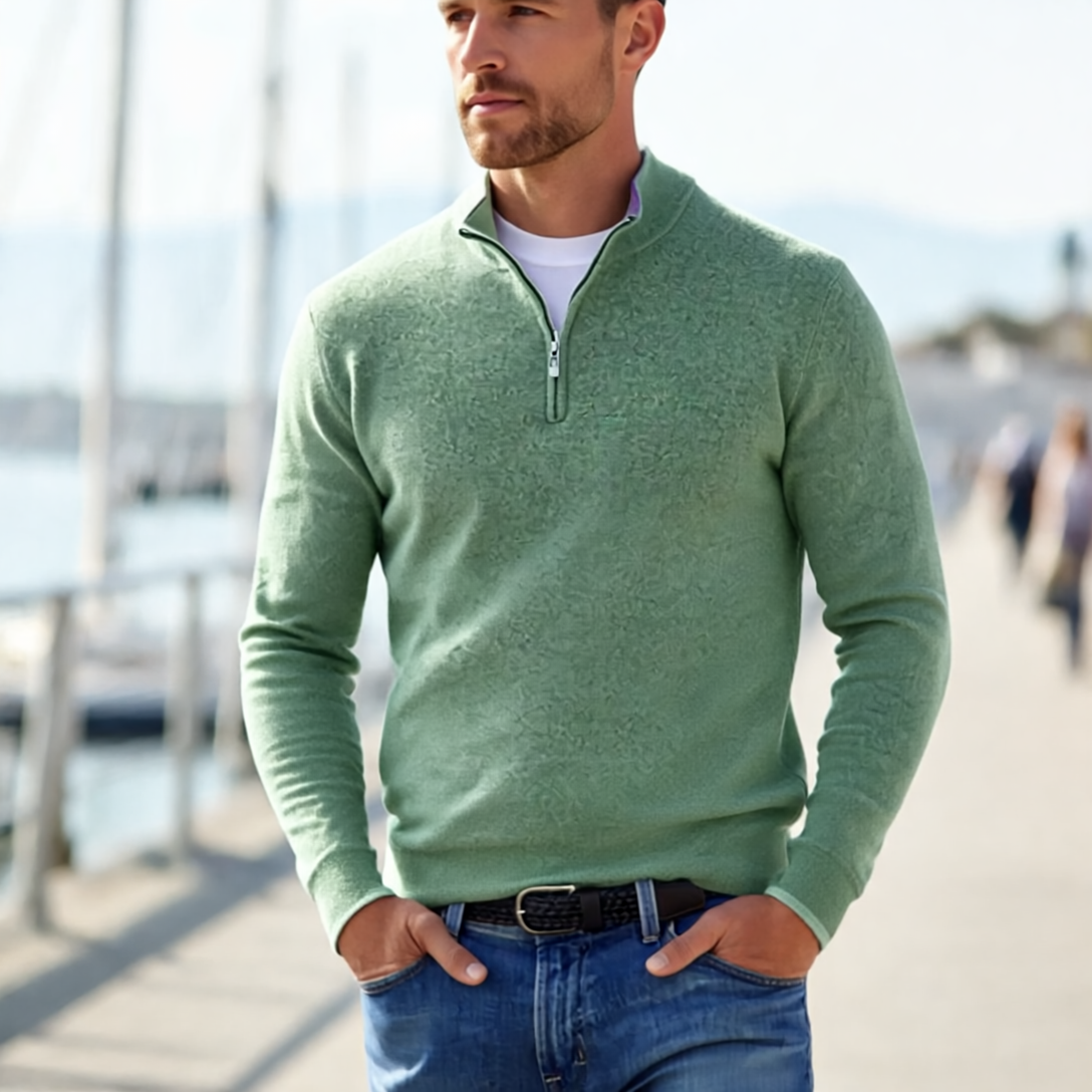 Noah Sweter Męski ze Stójką na Zamek – Nowoczesny Styl, Oddychający Komfort i Trwała Mieszanka Bawełny i Poliestru