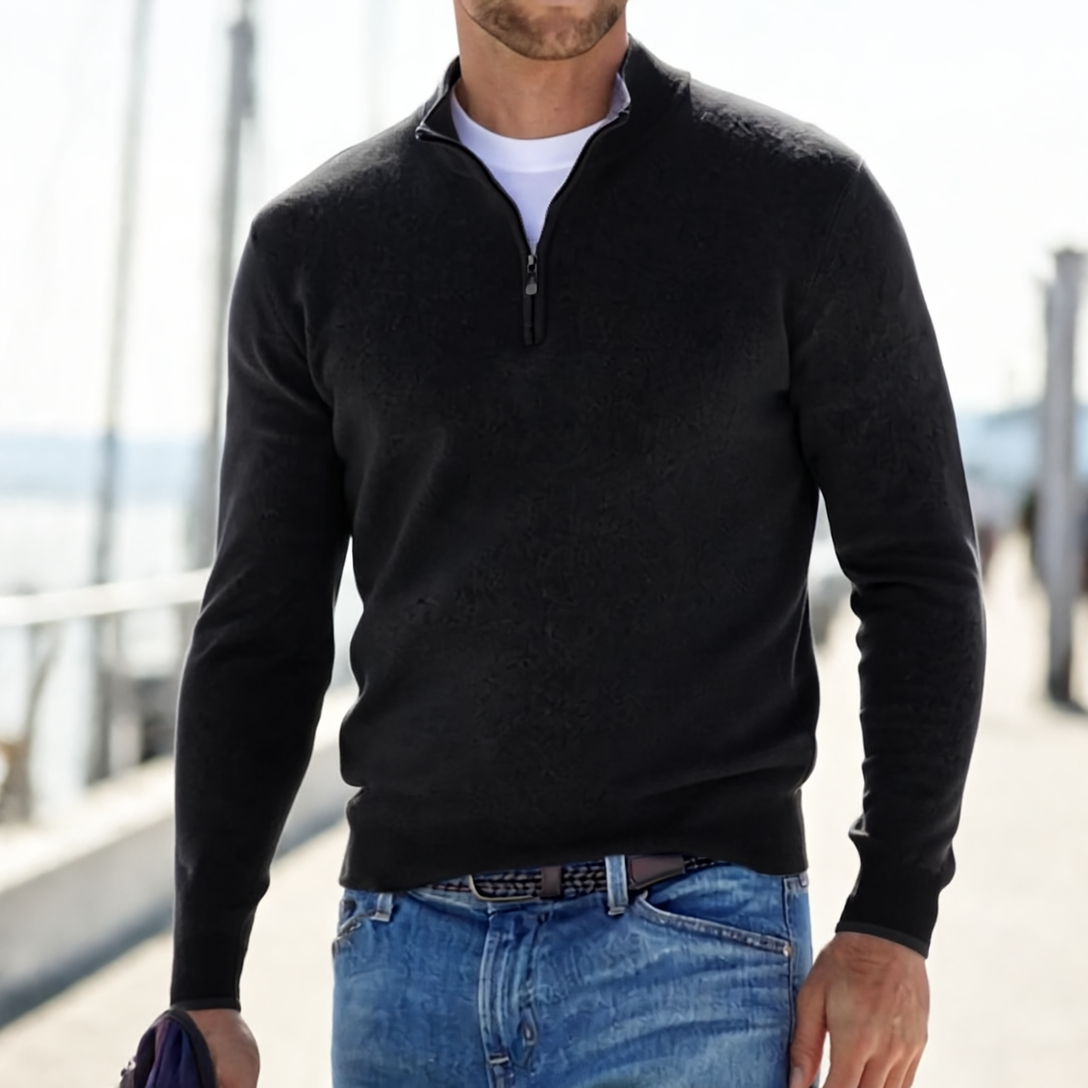 Noah Sweter Męski ze Stójką na Zamek – Nowoczesny Styl, Oddychający Komfort i Trwała Mieszanka Bawełny i Poliestru