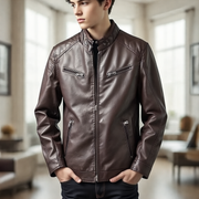 Fred Kurtka Męska ze Skóry – Regularny krój, liczne kieszenie & elegancki, ponadczasowy styl